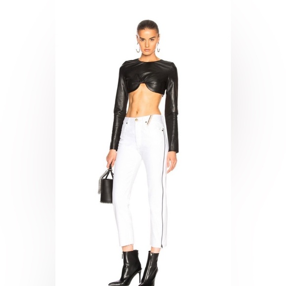 New JEAN ATELIER WHITE CROPPED JEANS, Size 24 - Picture 4 of 12